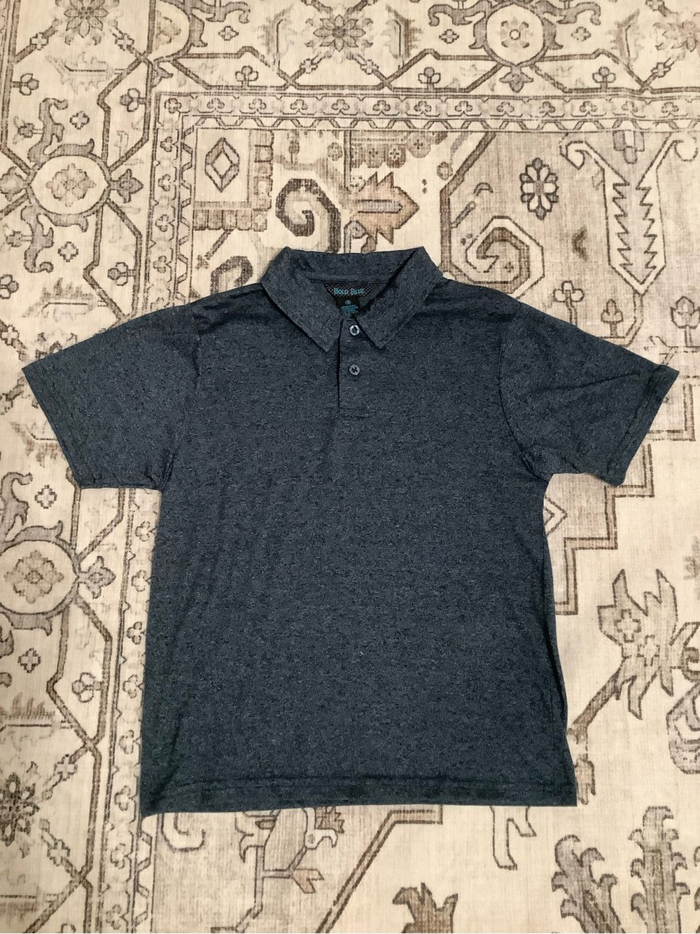 Boys Short-Sleeve Heather Charcoal Polo Shirt